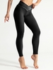 Solid Color Rhombus Textured Scrunch Butt Sports Leggings S Black