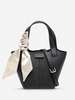 Solid Color Ribbon Decorate Bucket Bag