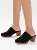 Solid Color Rivet Design Chunky Heel Clog