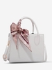 Solid Color Scarf Zipper Crossbody Bag