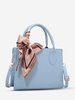 Solid Color Scarf Zipper Crossbody Bag