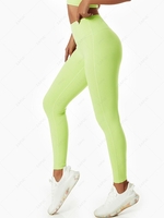 Solid Color Scrunch Butt Wide Waistband Yoga Leggings Xl Green