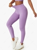 Solid Color Scrunch Butt Wide Waistband Yoga Leggings Xl Light purple