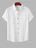 Solid Color Short Sleeves Shirt S White