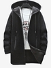 Solid Color Side Zipper Design Knitted Hooded Jacket Xs Black