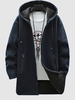Solid Color Side Zipper Design Knitted Hooded Jacket Xs Blue