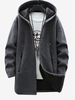 Solid Color Side Zipper Design Knitted Hooded Jacket Xs Dark gray