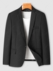Solid Color Single Button Back Slit Design Blazer Xl Black