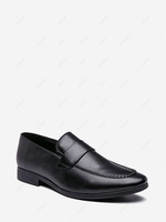 Solid Color Slip On Business Faux Leather Shoes