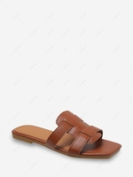 Solid Color Square Toes Sandals
