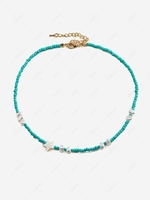Solid Color Stars Embellish Beads Choker Necklace