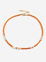 Solid Color Stars Embellish Beads Choker Necklace