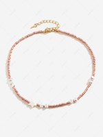 Solid Color Stars Embellish Beads Choker Necklace
