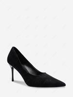 Solid Color Stiletto Heel Pumps