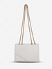 Solid Color Topstitching Chain Shoulder Bag
