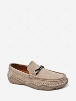 Solid Color Topstitching Design Loafers