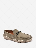 Solid Color Topstitching Design Loafers