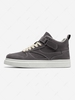 Solid Color Topstitching Design Magic Tape High Top Skate Shoes