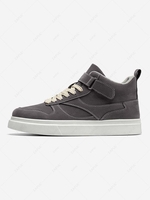 Solid Color Topstitching Design Magic Tape High Top Skate Shoes