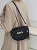 Solid Color Twist Lock Shoulder Bag