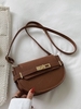 Solid Color Twist Lock Shoulder Bag