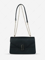 Solid Color Two Straps Crossbody Bag