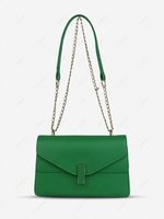 Solid Color Two Straps Crossbody Bag
