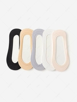 Solid Color Ultra-thin Anti-slip Invisible Socks