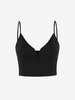 Solid Color V Notch Tank Top Xs Black