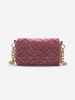 Solid Color Velvet Argyle Topstitching Chain Shoulder Bag