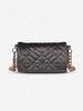Solid Color Velvet Argyle Topstitching Chain Shoulder Bag
