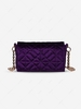 Solid Color Velvet Argyle Topstitching Chain Shoulder Bag