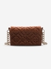 Solid Color Velvet Argyle Topstitching Chain Shoulder Bag