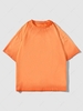 Solid Color Vintage Short Sleeve T Shirt 2xl Dark orange