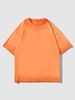 Solid Color Vintage Short Sleeve T Shirt Xl Dark orange