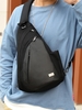 Solid Color Waterproof Large Capacity Chest Bag with Headphone Port