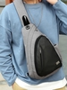 Solid Color Waterproof Large Capacity Chest Bag with Headphone Port