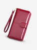 Solid Color Waxy Leather Clutch Wallet
