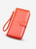 Solid Color Waxy Leather Clutch Wallet