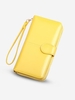 Solid Color Waxy Leather Clutch Wallet