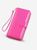Solid Color Waxy Leather Clutch Wallet