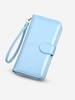 Solid Color Waxy Leather Clutch Wallet