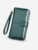Solid Color Waxy Leather Clutch Wallet