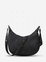 Solid Color Zipper Casual Crossbody Hobo Bag