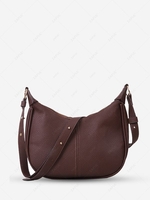 Solid Color Zipper Casual Crossbody Hobo Bag