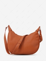 Solid Color Zipper Casual Crossbody Hobo Bag
