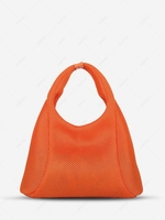 Solid Color Zipper Casual Handbag