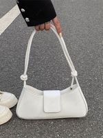 Solid Color Zipper Casual Handbag