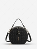 Solid Color Zipper Handle Crossbody Bag
