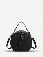 Solid Color Zipper Handle Crossbody Bag